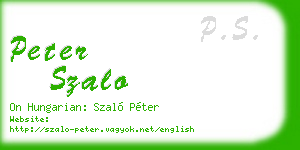 peter szalo business card